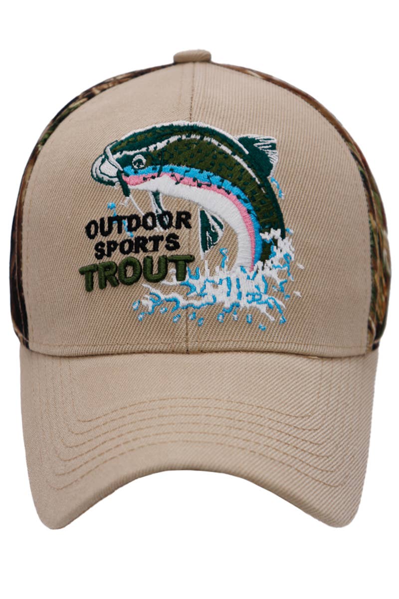 Cap Zone - Wholesale Baseball Cap - Unisex - Outdoor Sports Trout Bass Hunt Camo Baseball Cap1