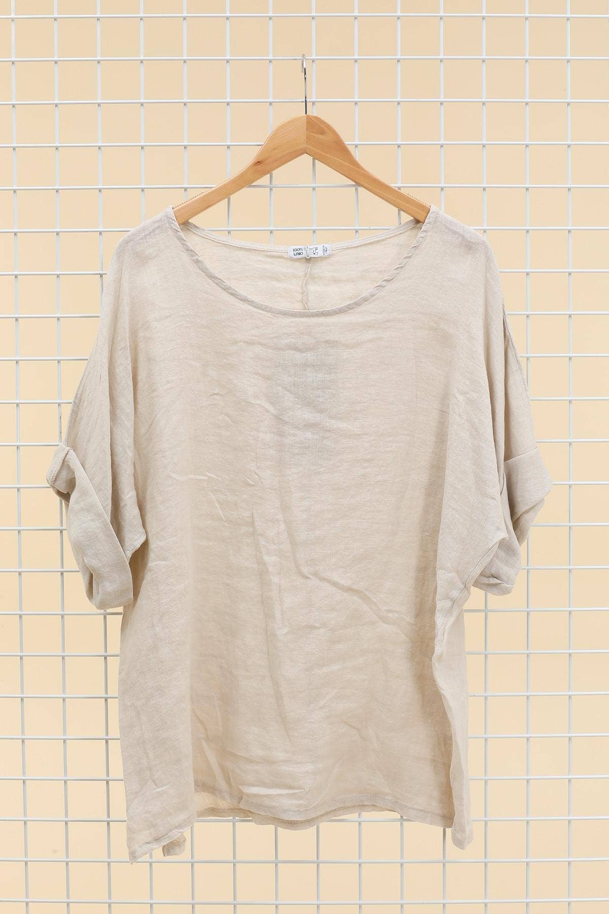 la maison des fibres naturelles - Wholesale Tunic - Women's - Round neck linen t-shirt 83446 100% linen4