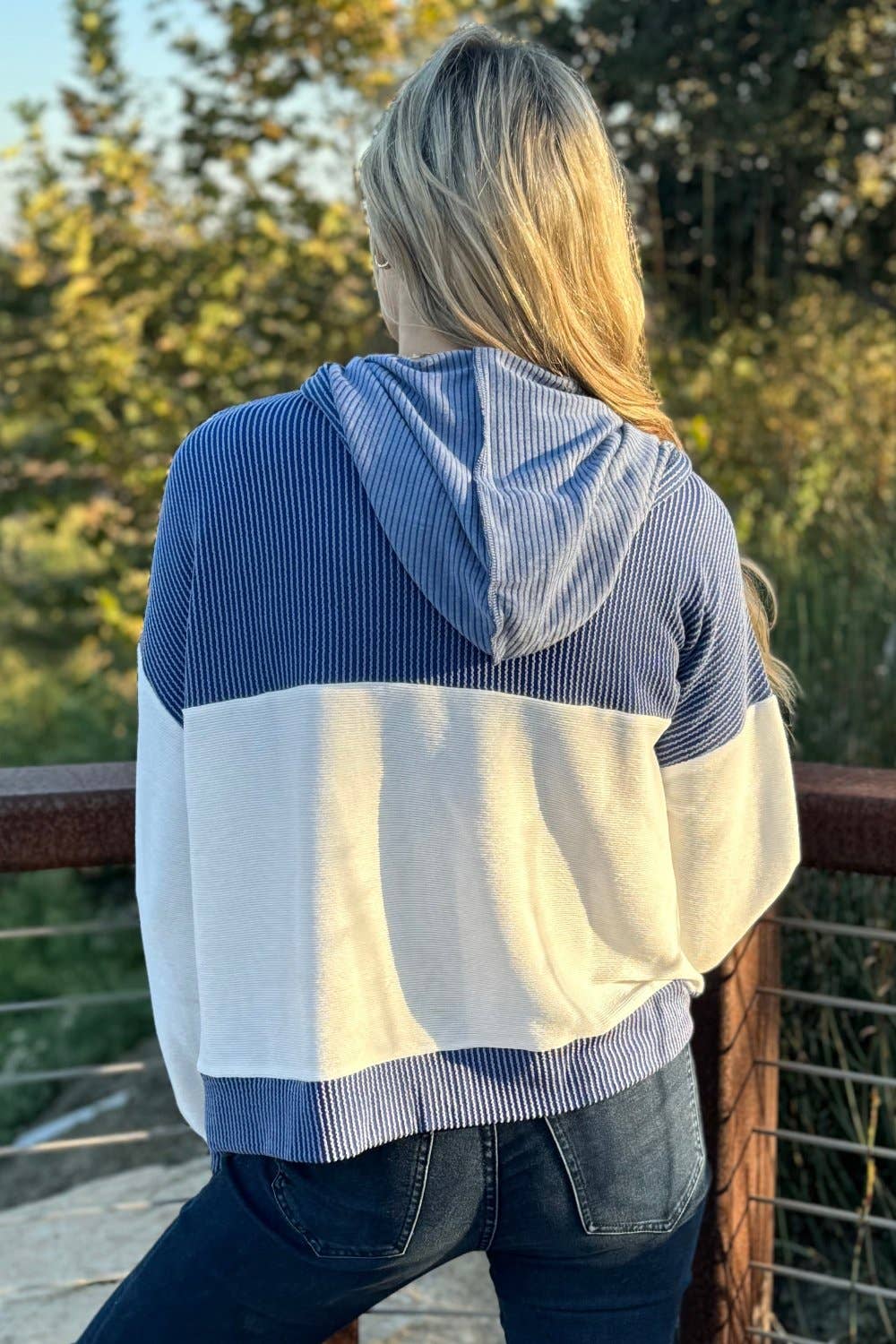 White Millie Drawstring Hooded Top for wholesale on Faire2