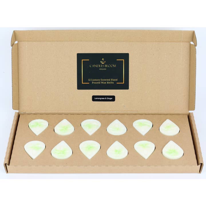 Geschenkset mit Duftwachsmelts aus Zitronengras und Ingwer für den Großhandel von Candles Bloom Limited