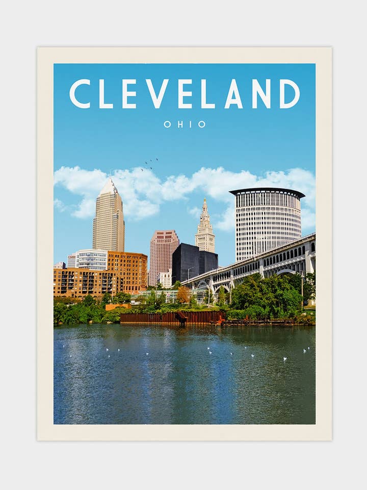 Cleveland, Ohio - Impression de voyage vintage pour la vente par Vintaprints