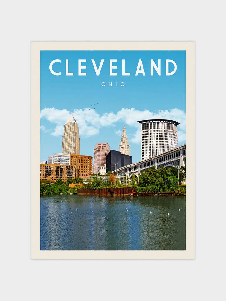 Cleveland, Ohio - Vintage Travel Print for wholesale by Vintaprints