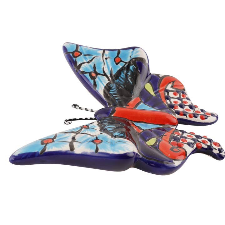 My Amigos Imports - Wholesale Wall Accent - Talavera Ceramic Garden Butterfly Set of 3-Wall-Hand Painted