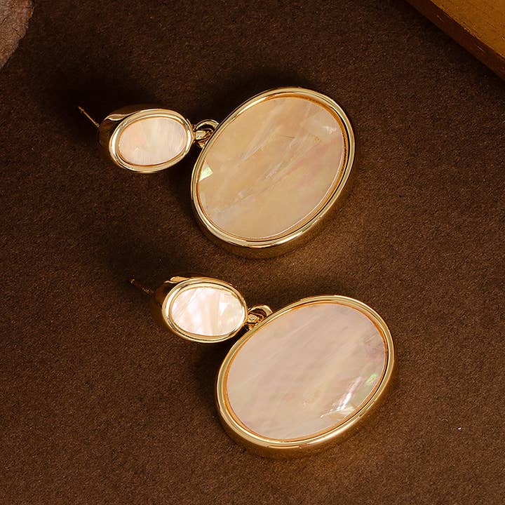 ACCITY - Wholesale Dangle Earrings - RETRO PERSONALITY NATURAL ABALONE EARRINGS_CWMM4297