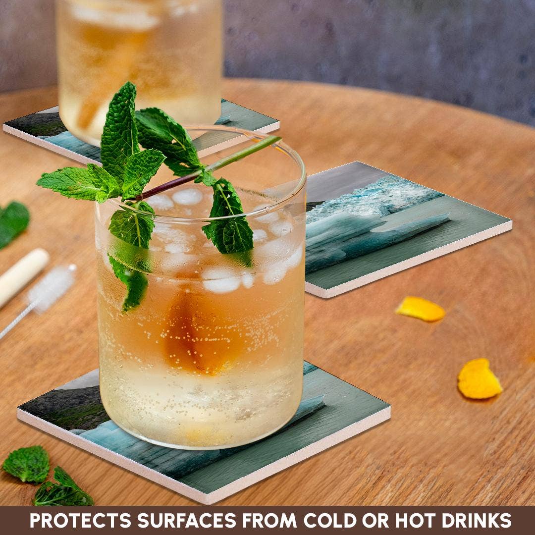 3dRose - Wholesale Onderzetters - 3dRose, IJsbergen van de Margerie-gletsjer smelten langzaam in Glacier Bay., Onderzetter2