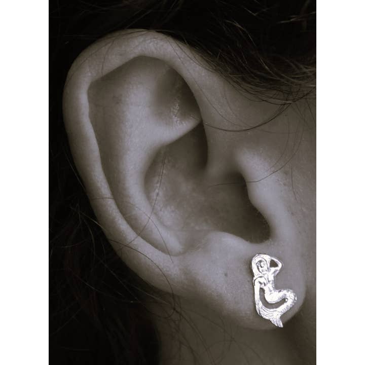 Semaki & Bird - Wholesale Stud/Post Earrings - Mermaid Stud Earrings - gold Natural History
