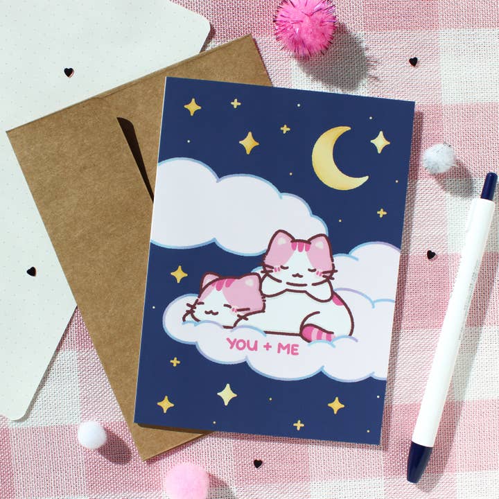 You + Me • Greeting Card for wholesale by Sam’s Scribbles