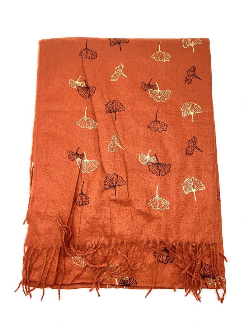 LINETA – wholesale Slöja - Dam – HH-191 Gingko förgylld halsduk4