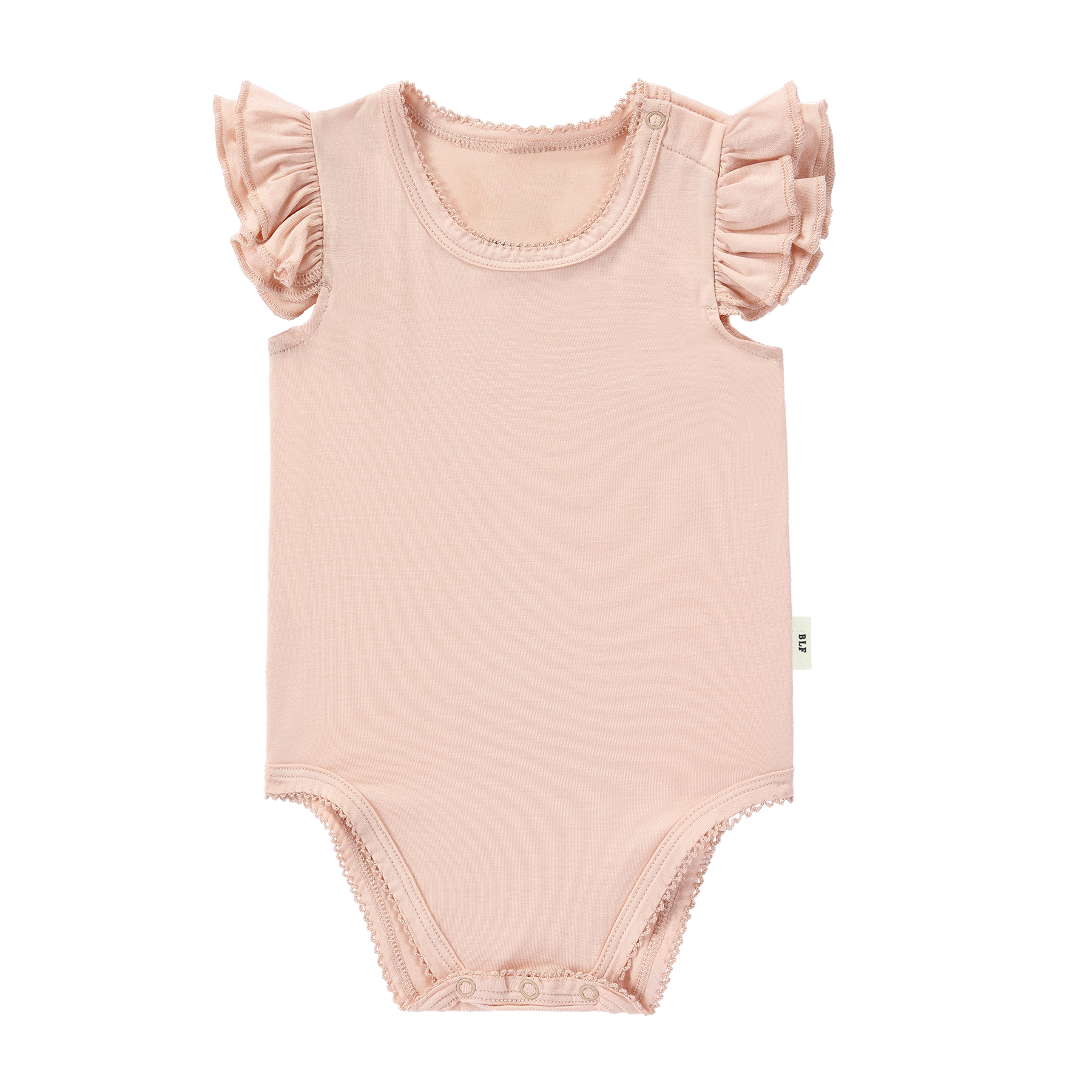 Bear's Little Fish - Wholesale Bodysuit (Non-Footed) - Baby - Bamboo Sleeveless Bodysuit with Frills - Nude1