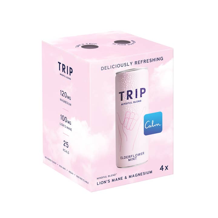 TRIP - Wholesale Non-Alcoholic Aperitif/Mocktail - Mindful Blend Elderflower Mint 4 pack (6 x 4 packs)