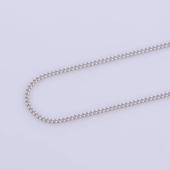 Silver Curb Chain Necklace, Dainty Silver Necklace, Dainty Finished Silver Chain 18 inch 0.8mm Ready to wear Silver Chain | WA-237 Clearance Pricing for wholesale by Aim Eternal