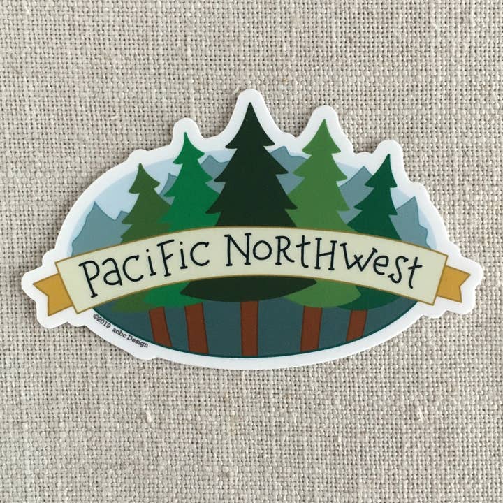 Autocollant en vinyle des arbres du Nord-Ouest pour la vente par acbc Design