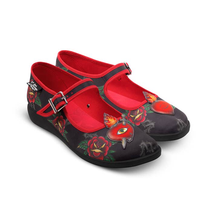 Chocolaticas® Heart Women's Mary Jane Flat for wholesale by Hot Chocolate Design
