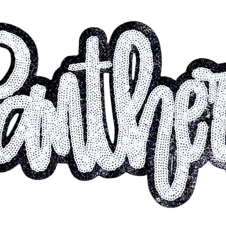 sequinandstiches - Wholesale Patch - Panthers Patch, Sequin Patch, Football Patch, Panthers Game Day Sequin Patch, DIY, Iron on Patch, Black glitter backing2