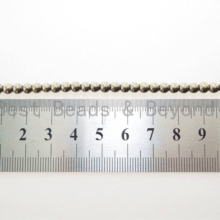 BestBeads&Beyond - Vente Perle - Perles plaquées titane hématite or PYRITE COLOR, hématite lisse ronde 2/3/4/6/8/10mm, pierre gemme de couleur or, brin de 16 pouces, SKU #S924