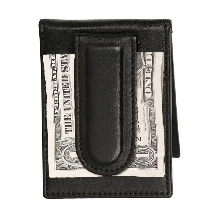 Damien Upcycled Leather Money Clip Wallet for wholesale by Vaan & Co.