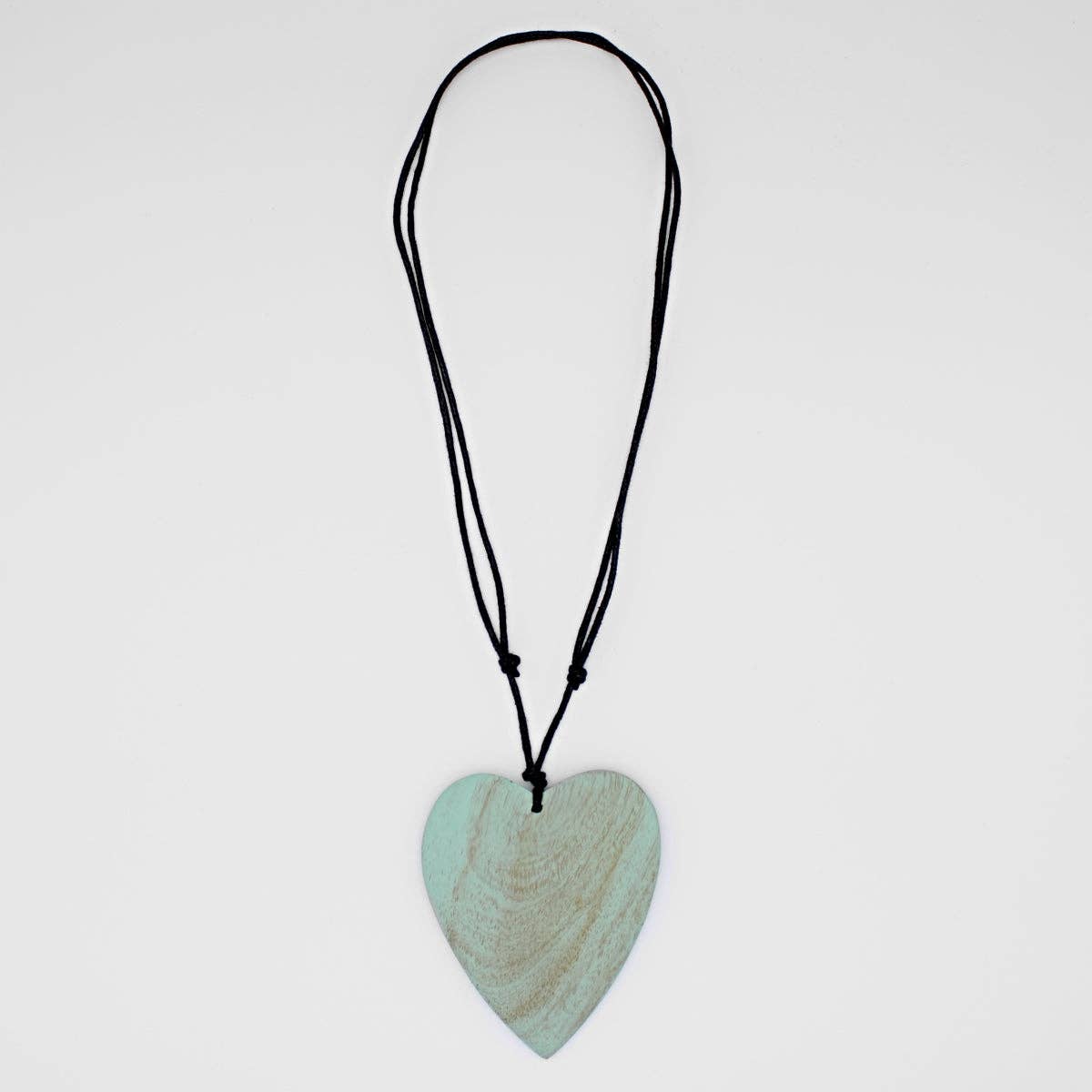 Sylca Designs - Wholesale Pendant/Charm Necklace - Mint Gabi Heart Wood Necklace0