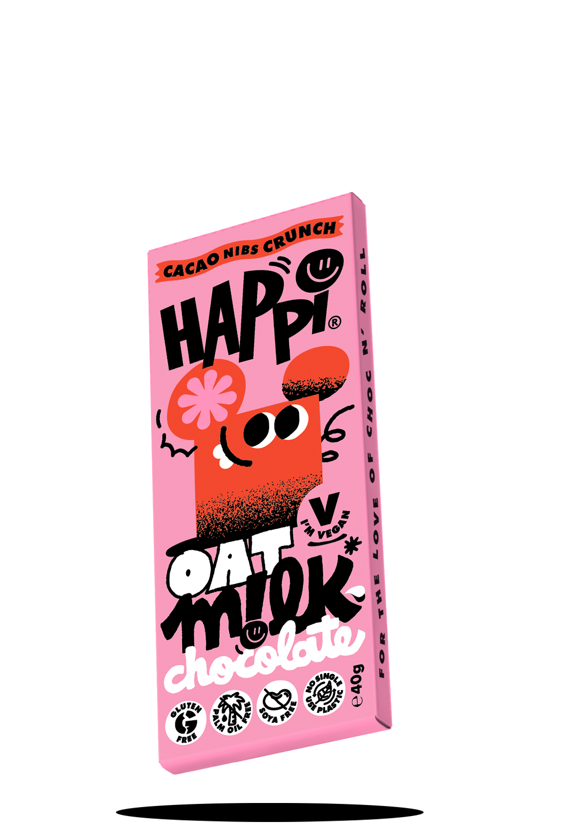 Happi – wholesale Chocolate bar – Cacoa Nibs Crunch Bar, Happi Oat M!lk Chocolate, 40g1
