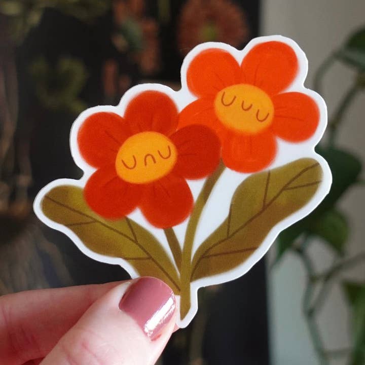 Moody Blooms - Flower Die Cut Vinyl Sticker for wholesale by Fun Gal Studio