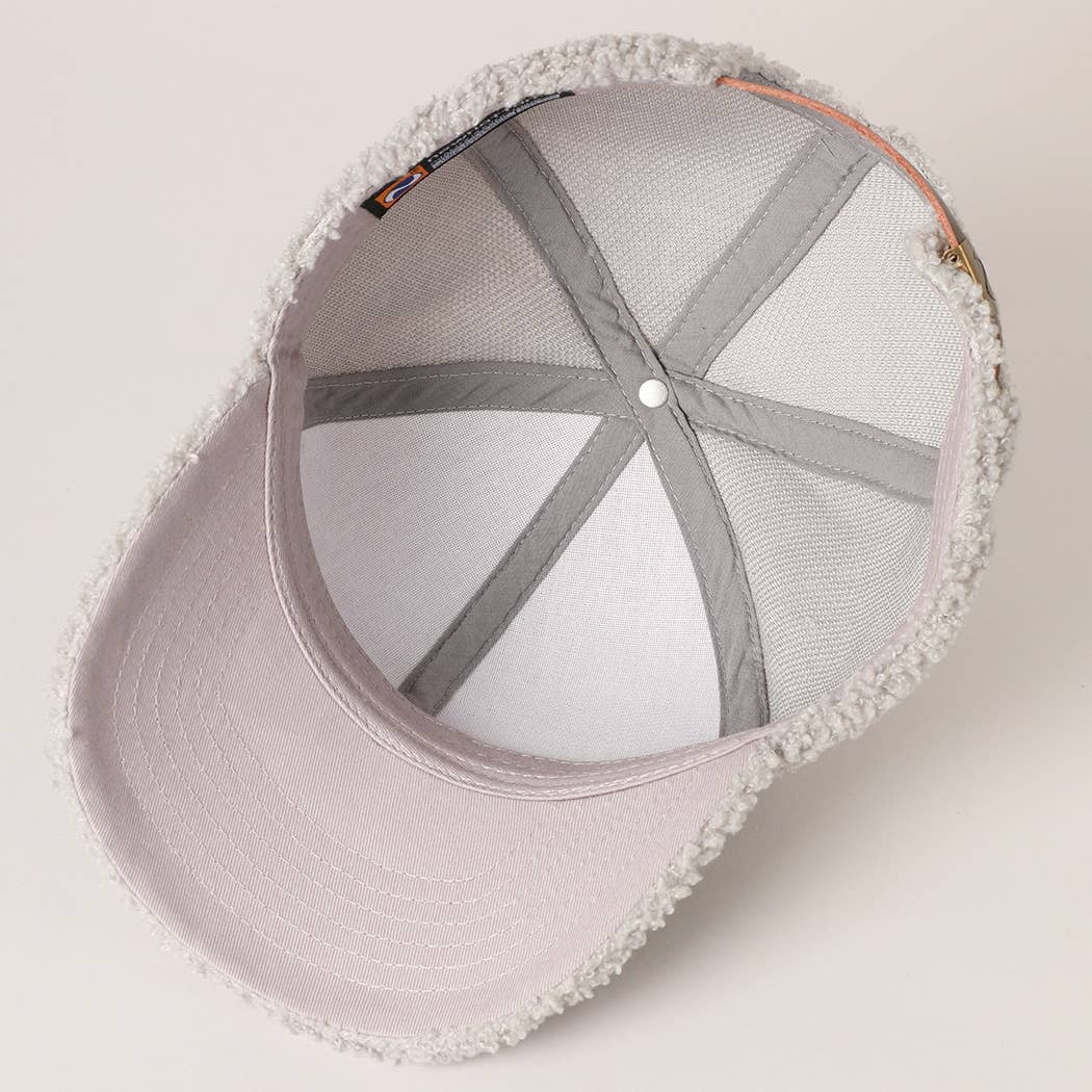 Fashion City - Wholesale Baseball Cap - Women's - Solid Colored Faux Sherpa Baseball Cap20