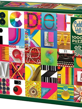 Found Alphabet 1000 Piece Jigsaw Puzzle - Poster Included for wholesale by Cheatwell Games