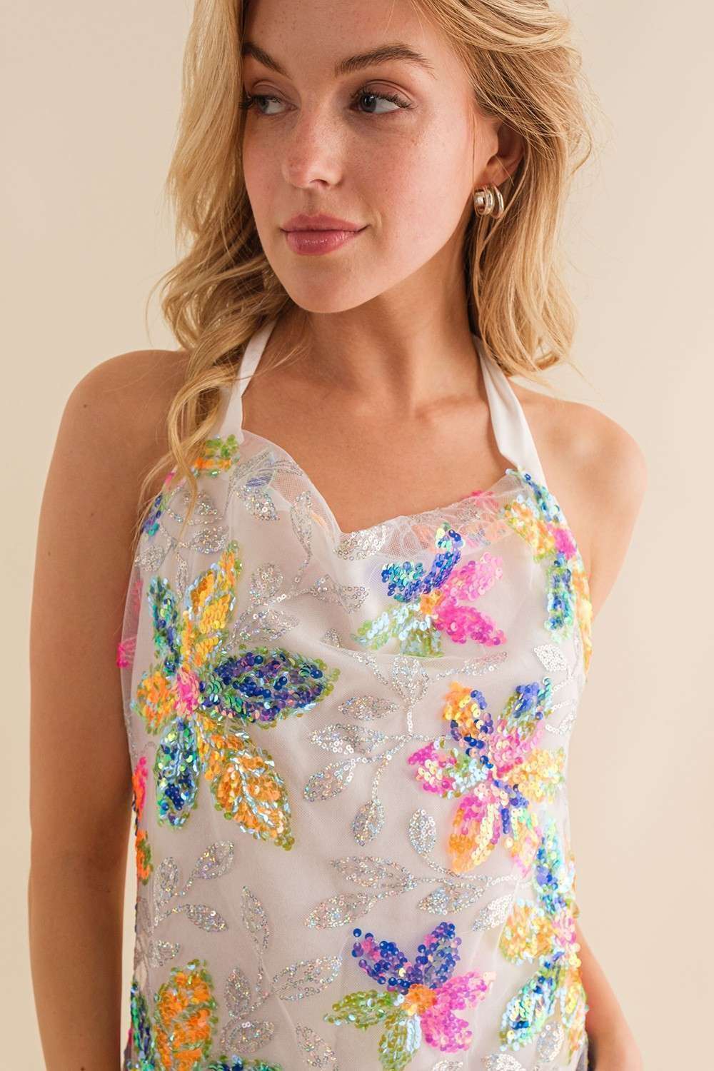 Main Strip - Wholesale Dress - Women's - Sequin Halter Mini11