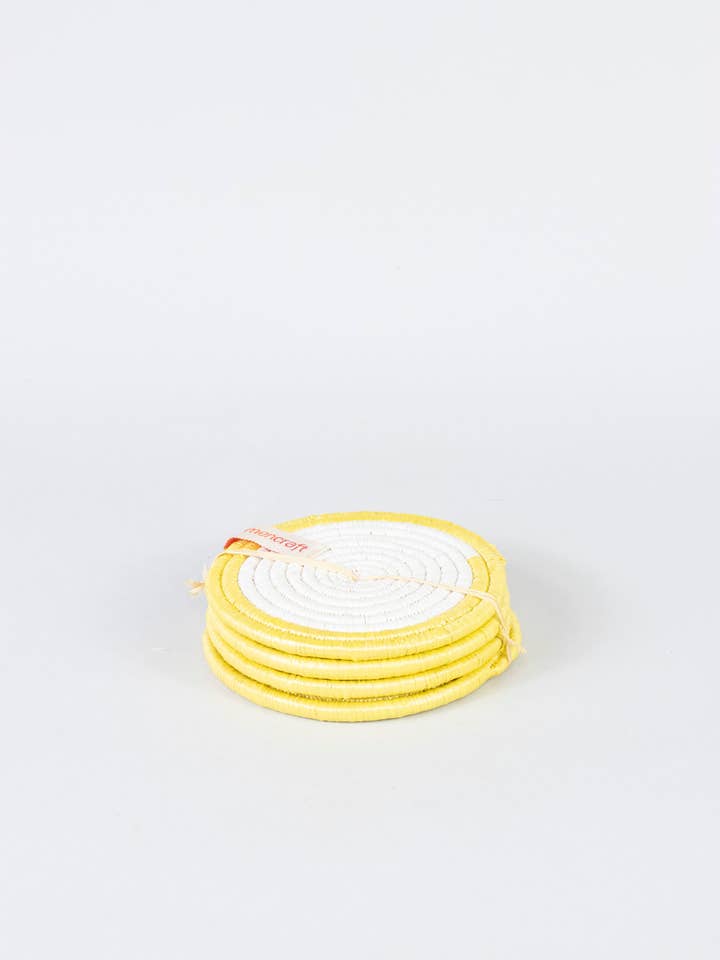 Glasi Coaster Sæt med 4 | Pete Design | Upcycled Yellow for engroshandel hos WomenCraft