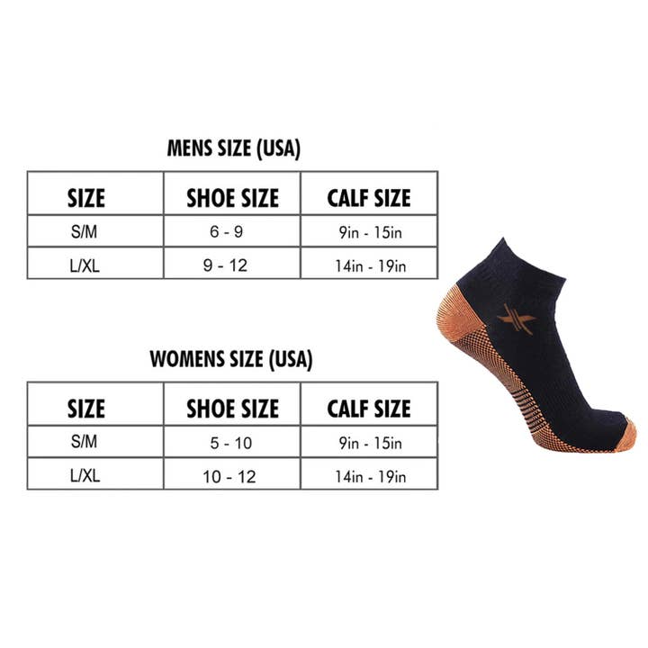 Extreme Fit Wholesale - Wholesale Socks - Unisex - COPPER-INFUSED COMPRESSION SOCKS (3-PAIRS PACKED TOGETHER)1