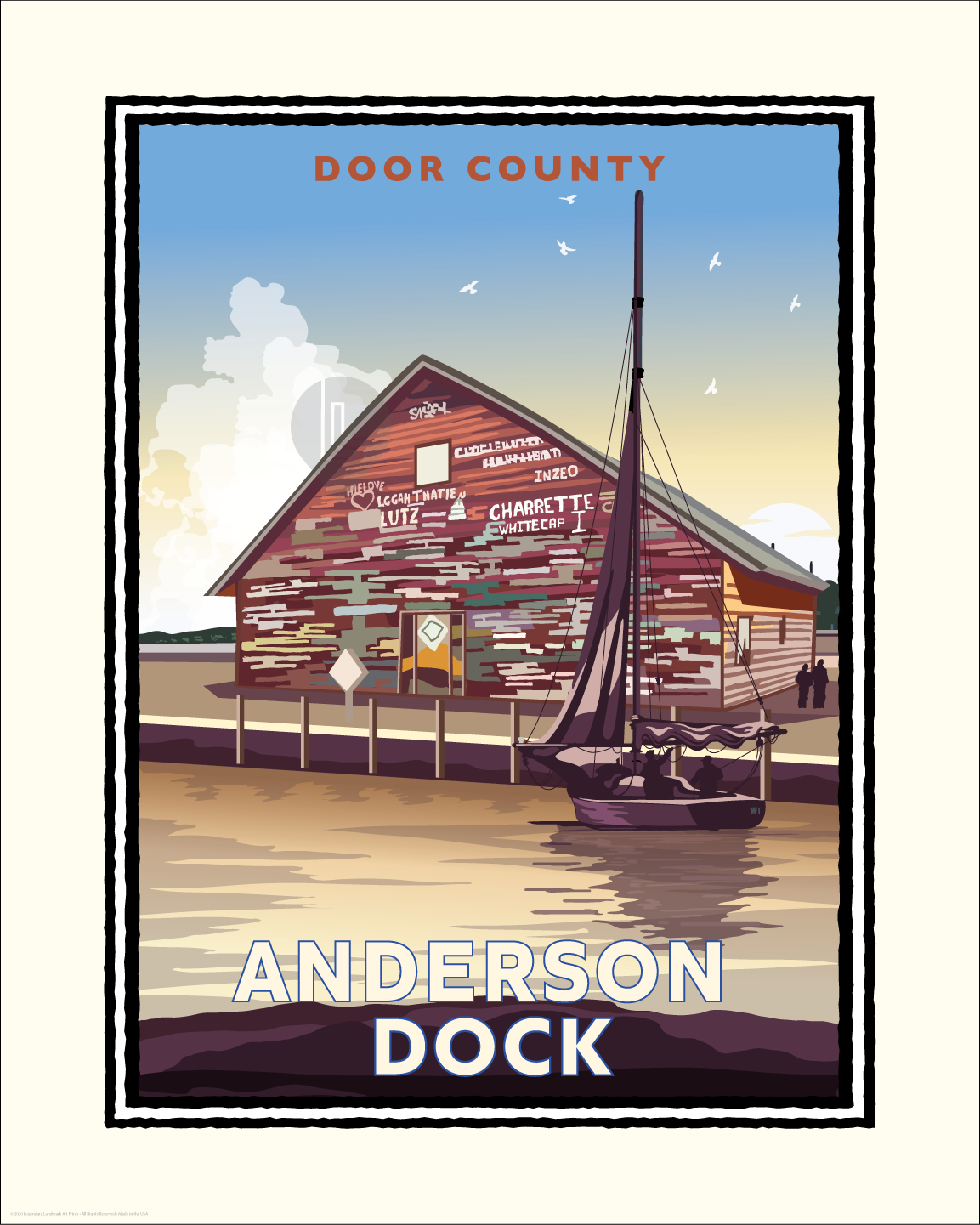 Legendary Landmark Art Prints – wholesale Art print – Landmark WI | Anderson Dock Door County Art Print0