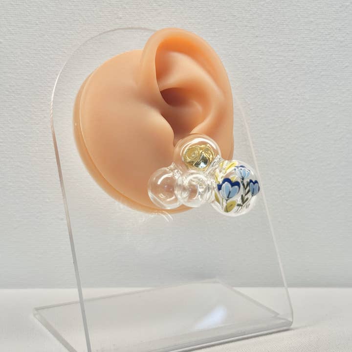 Big Little Design Co - Wholesale Dangle Earrings - Blooming Bubbles - Blue Lapis Tulips2