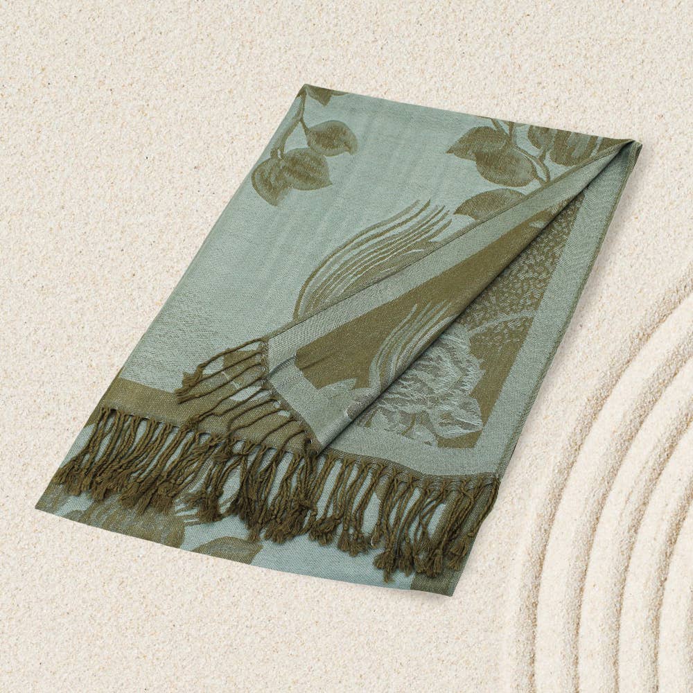 Sensibling Corp. – wholesale Scarf – Women's – Rose Floral Pashmina Reversible Scarf Shawl47