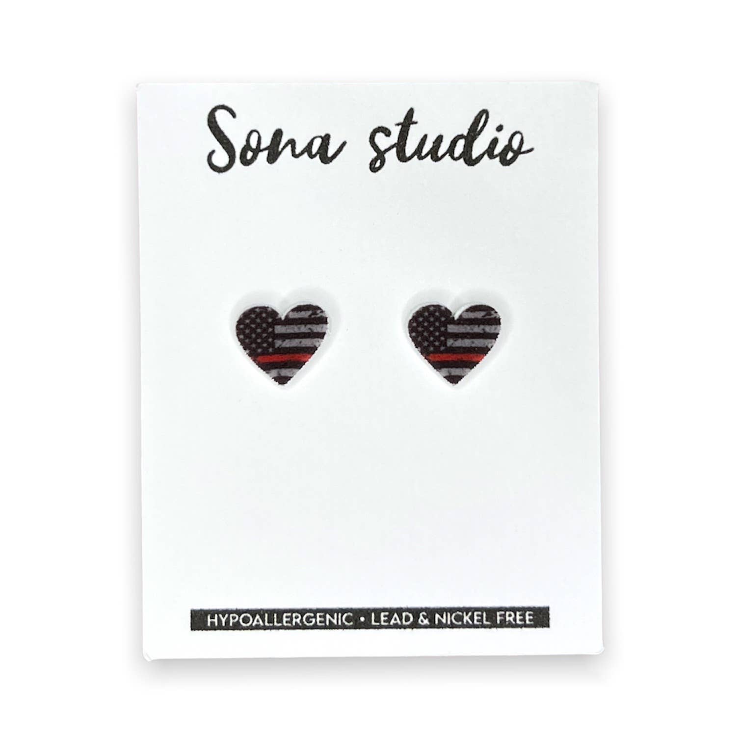 Sona Studio - Wholesale Stud/Post Earrings - Thin Red Line Earrings