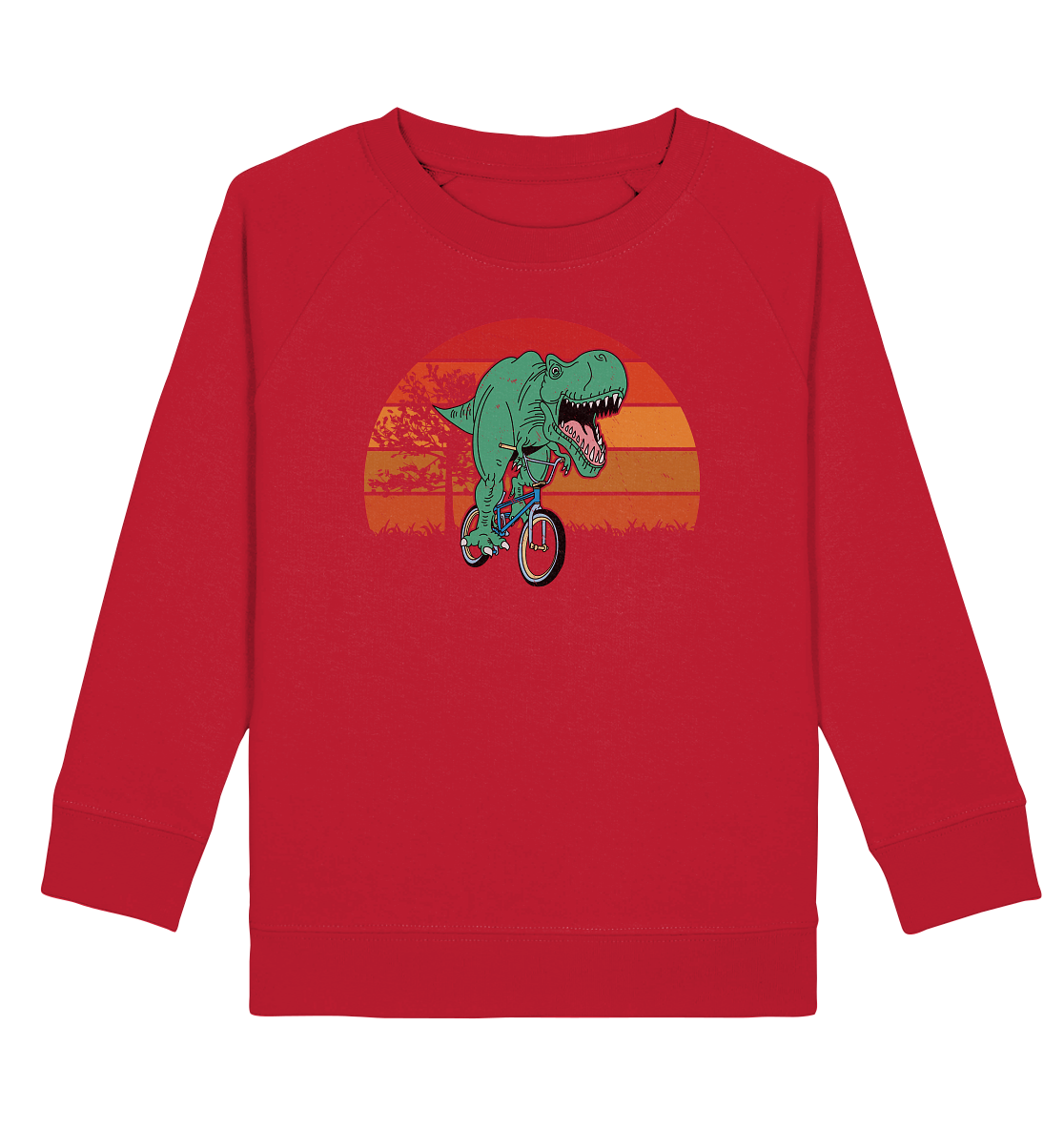 Tigerlino® - Wholesale Sweatshirt - Kids - Trex bicycle retro dinosaur kids sweatshirt5
