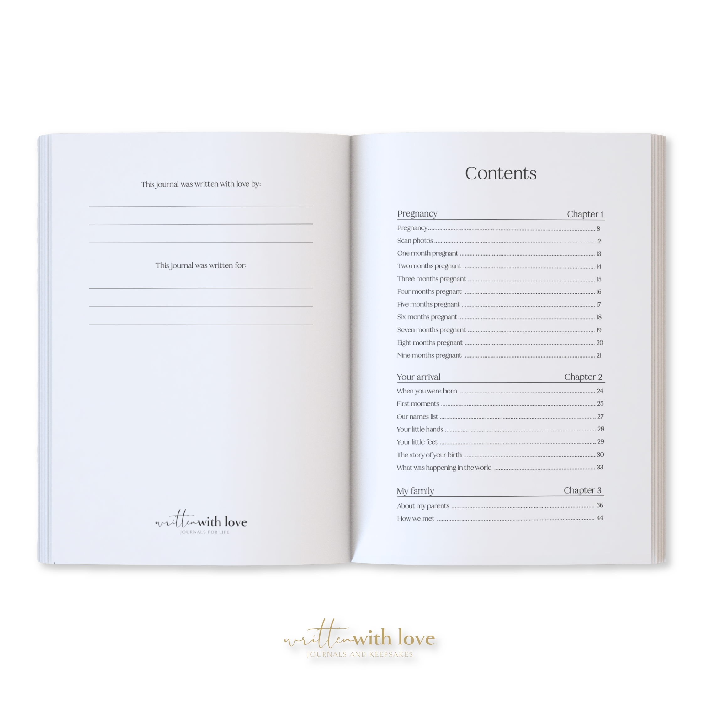 Written With Love - Wholesale Memory Book - Kids & Baby - Baby Memory Book with Keepsake Box - Oatmeal 4