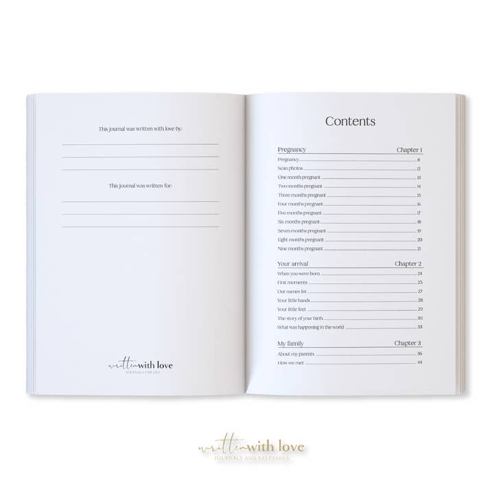 Written With Love – wholesale Memory book – Child & baby – Baby Memory Book with Keepsake Box - Oatmeal 4