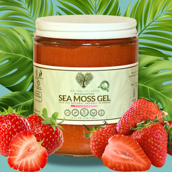 Strawberry Sea Moss Gel for wholesale by Sea Healing Moss