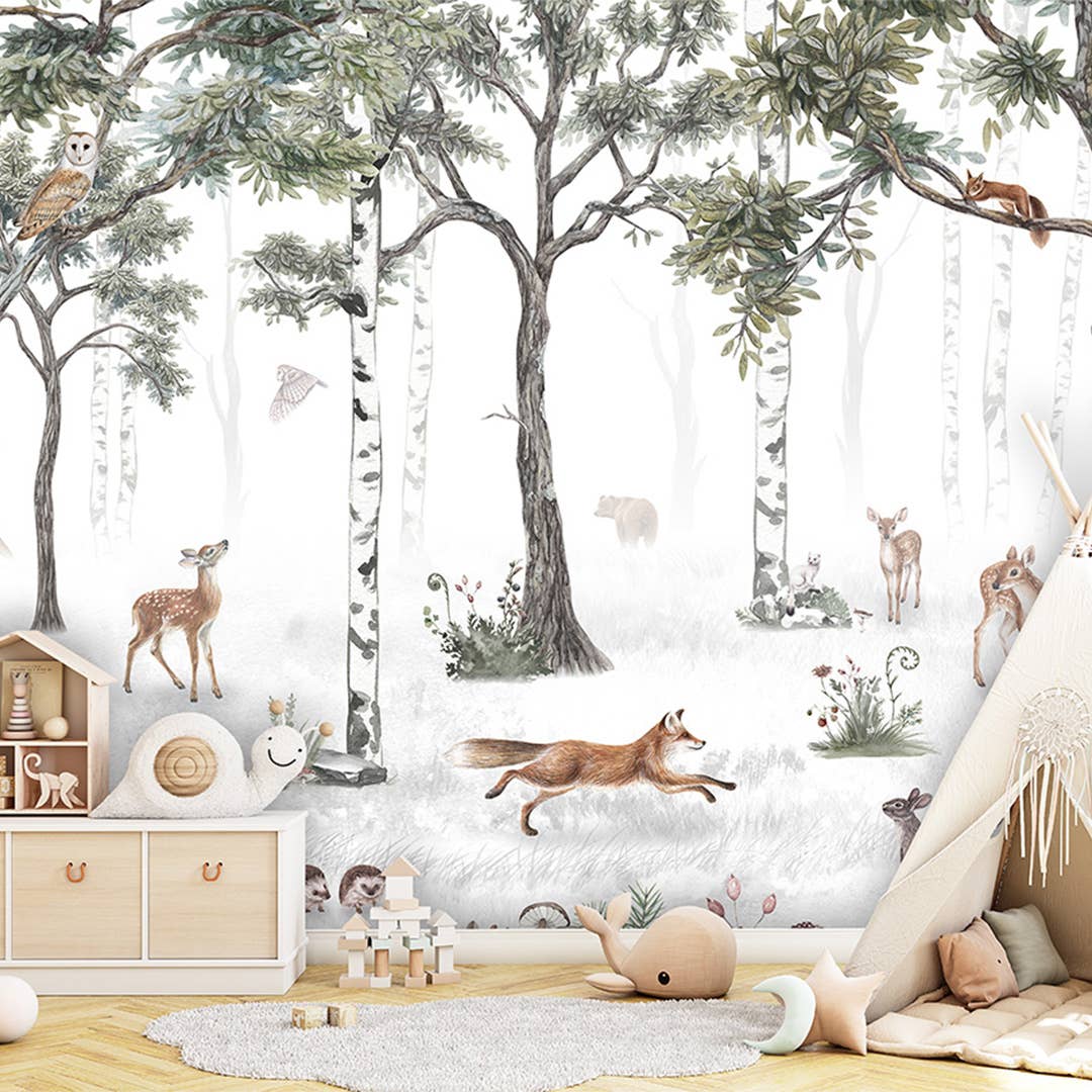 Tempaper & Co ® - Wholesale Wallpaper - Woodland Adventure Peel and Stick Wall Mural, 8' x 13'4