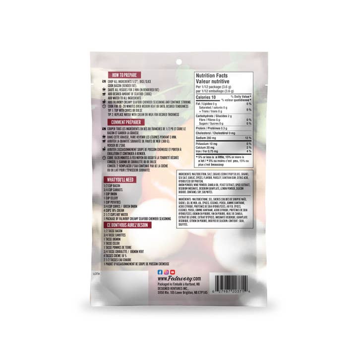 Falavory Soup Seasoning Blends – Engroshandel Suppe – Cremet Seafood Chowder 14 x 43g1