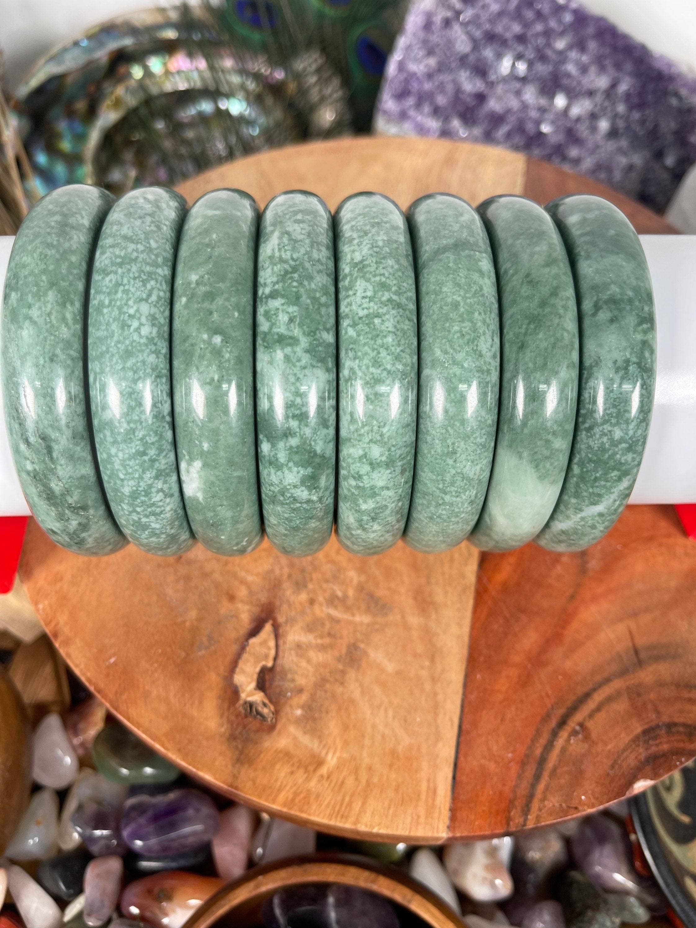 CaNatureLover - Wholesale Bangle Bracelet - Jade Bangle, Bracelet Comes with box, NATURAL JADE BANGEL,Fr9