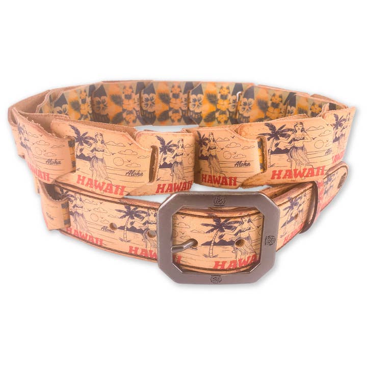 HULA BOARDS-FULL GRAIN LEATHER BELT for wholesale by TODD BLOOM
