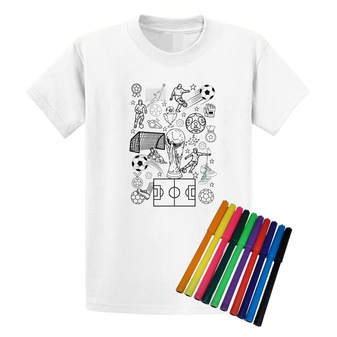 Second Ave Gift Company – wholesale Screen-printed t-shirt – Kids – Second Ave Football Colour In Wash Out + 10 Pens T Shirt0