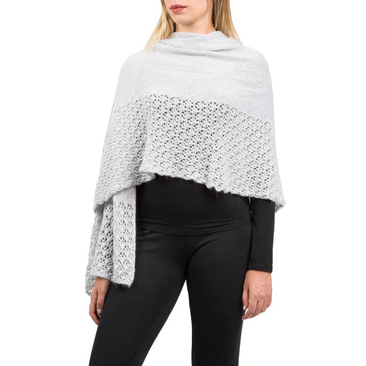 Assia di Brunetti Federica e C. s.a.s. – Großhandel Schultertuch – Damen – Kim - Stola mit durchbrochenen Pailletten aus Mohair-Wollmischung