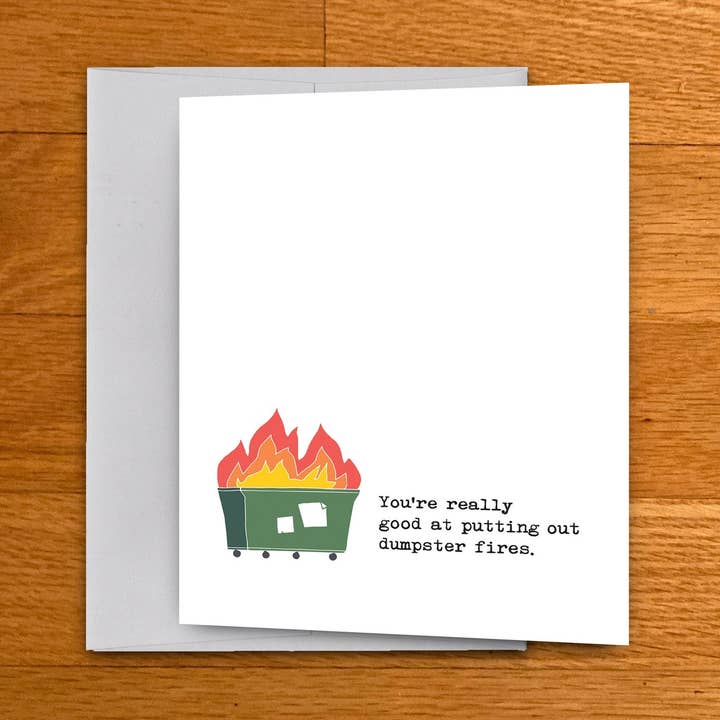 Dumpster Fire Card for wholesale by tiny