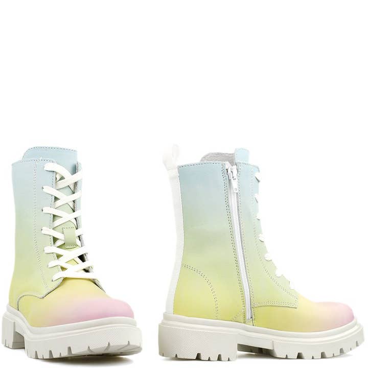 Bottes La Pintura Granada Rainbow Chunkies en cuir 100% pour la vente par Moonrise