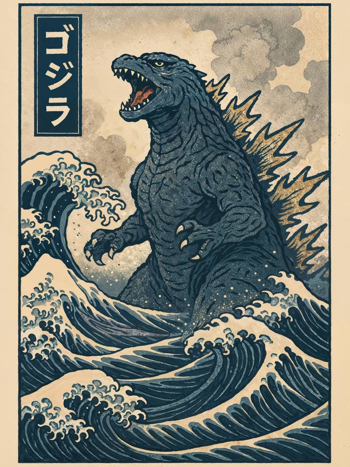 The Great Zilla Off Kanagawa for wholesale by Animato