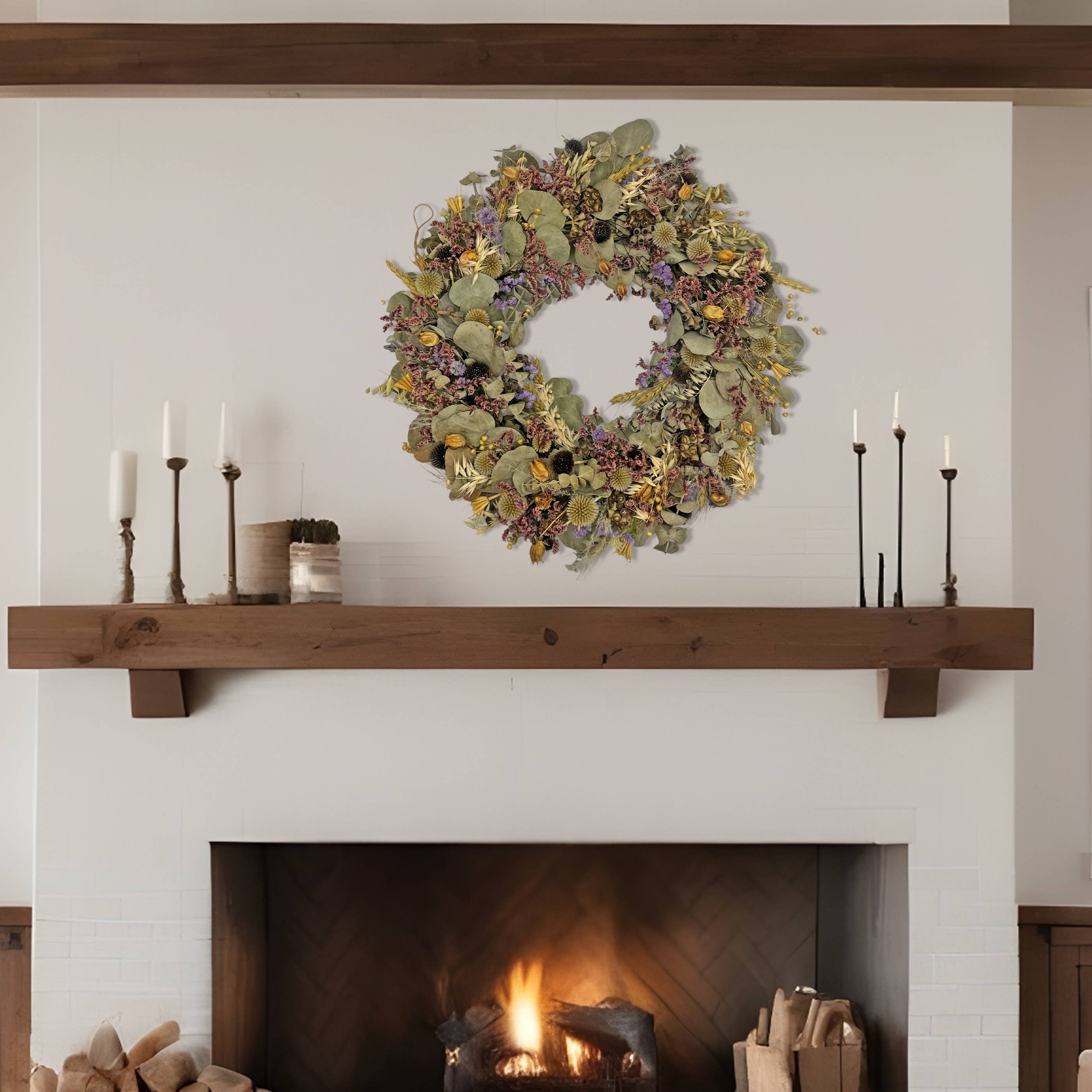 2626 Designs - Wholesale Krans - Gedroogde en geconserveerde decoratieve eucalyptuskrans van 51 cm7