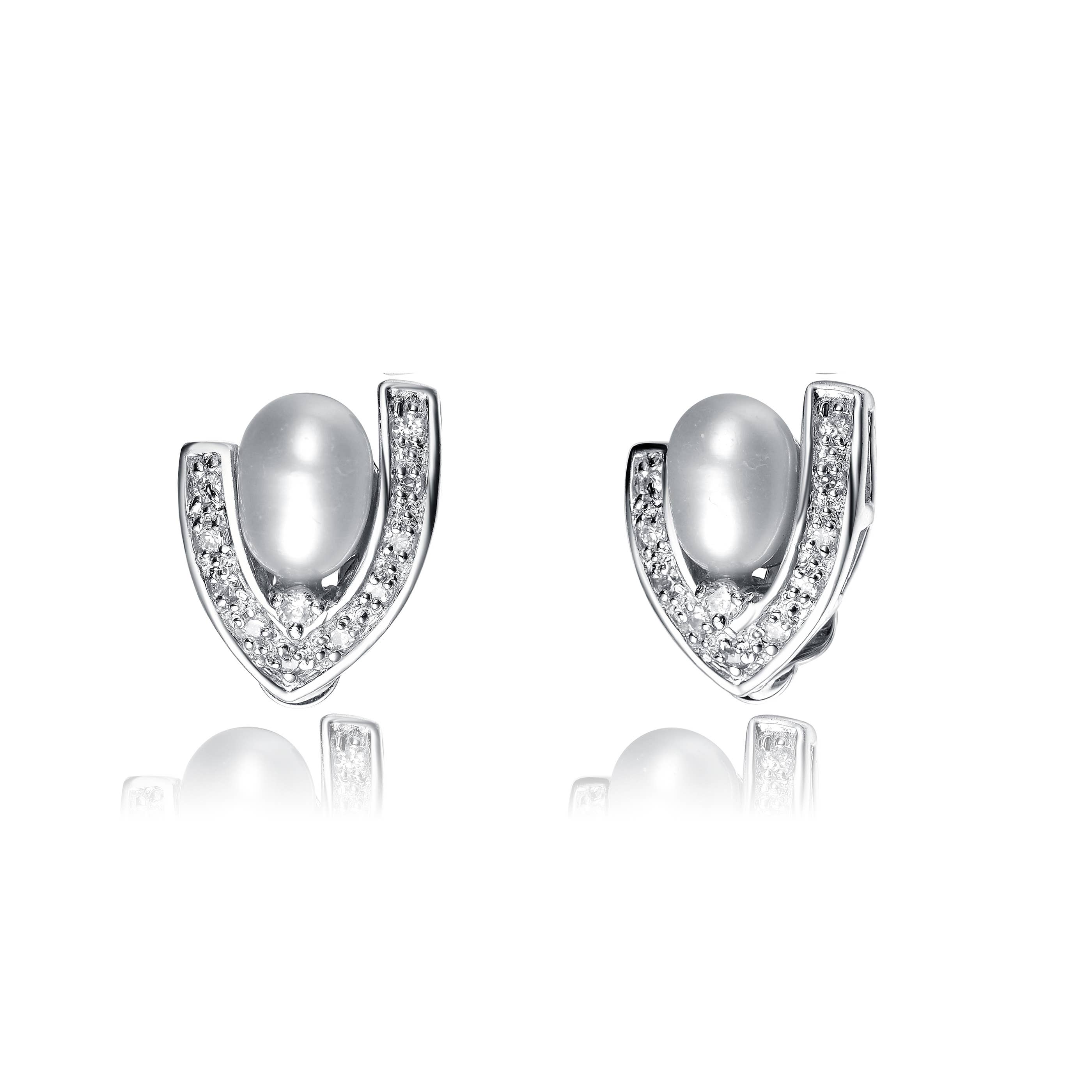 Genevive – wholesale Stud/post earrings – Sterling Silver Cubic Zirconia Earrings(519)