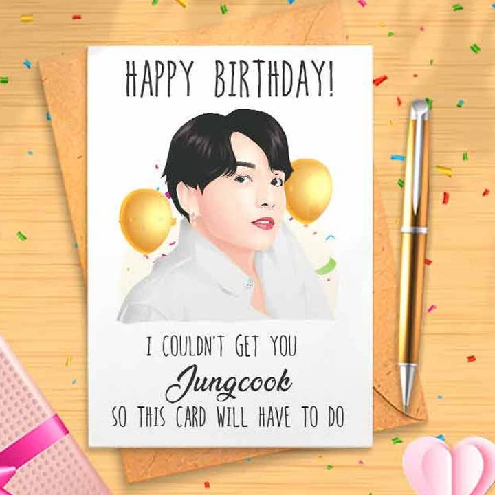 Aanpasbare Jungkook Verjaardagskaart - Kpop, Koreaanse Band voor wholesale door VenusArtsShop
