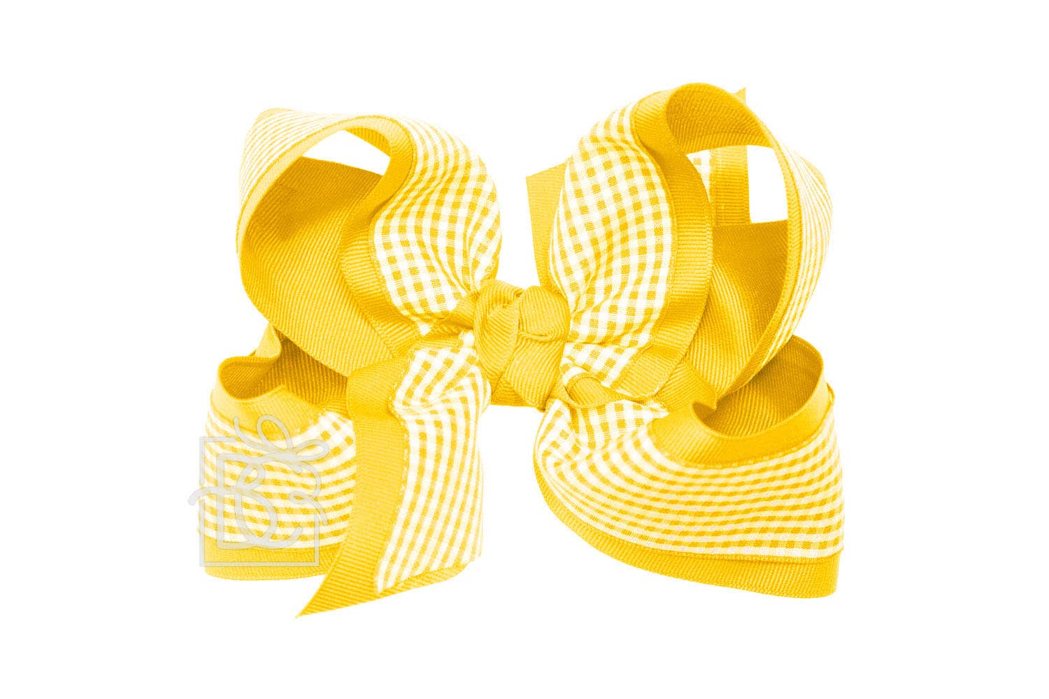 Beyond Creations, LLC - Vente Nœud pour cheveux – enfant - Nœud superposé en vichy et gros-grain sur pince45