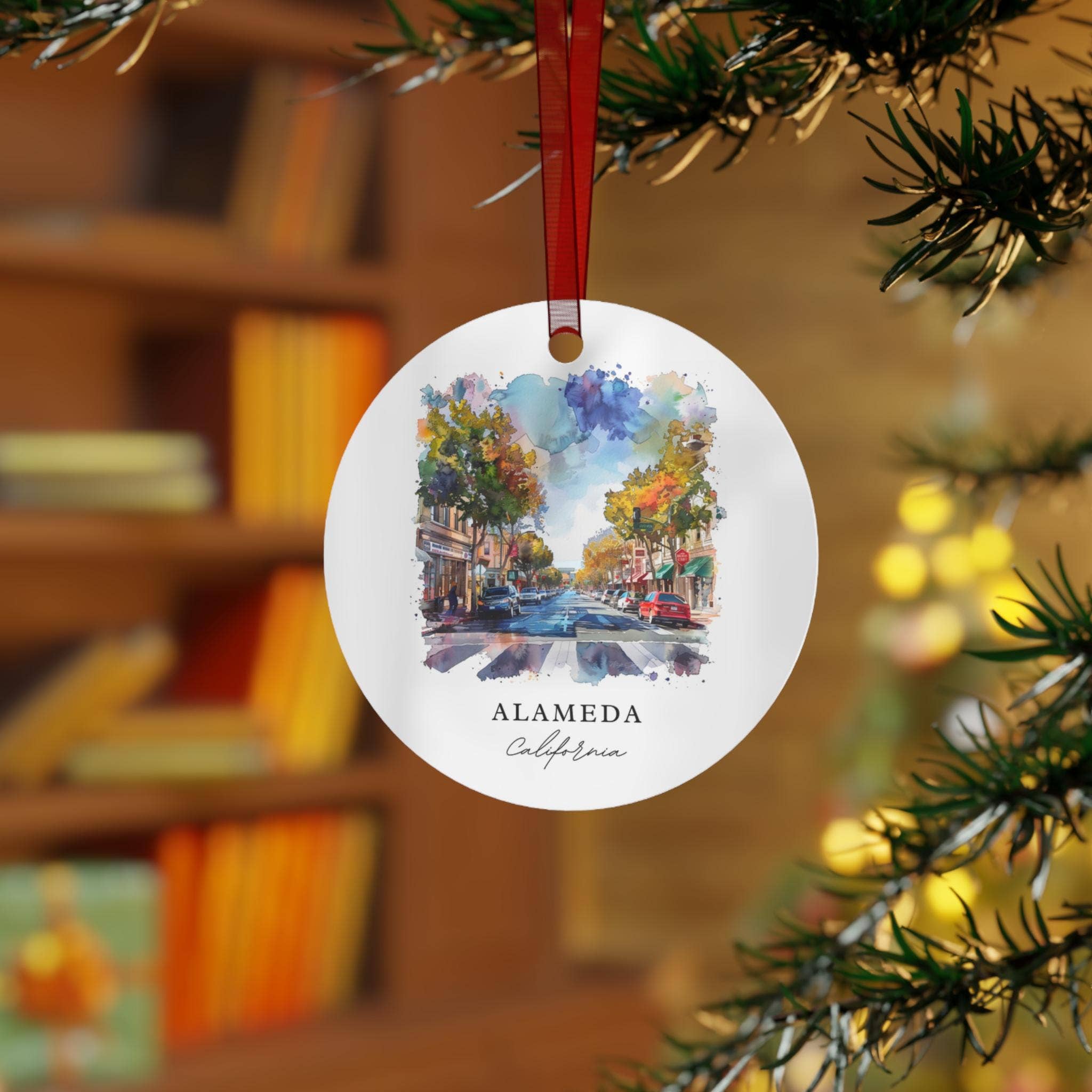 Premium Travel Art - Wholesale Ornament - Alameda Ornament | Ceramic Material | Gold String2